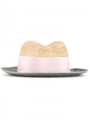 Шляпа с контрастным дизайном Federica Moretti. Цвет: разноцветный