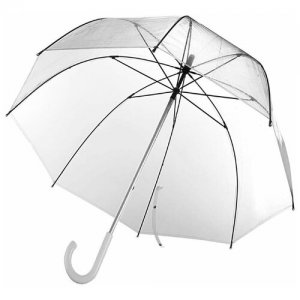 Зонт-трость с прозрачным куполом NoBrand. Цвет: бесцветный