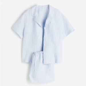 Пижамный комплект Linen-blend, голубой H&M