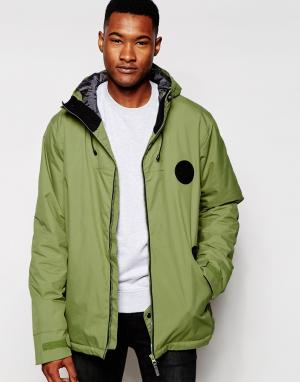 Куртка с капюшоном CLWR. Цвет: серо-зеленый
