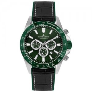 Наручные часы JACQUES LEMANS Sports, черный, зеленый. Цвет: черный