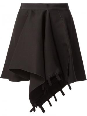 Расклешенная юбка асимметричного кроя Maison Rabih Kayrouz. Цвет: чёрный