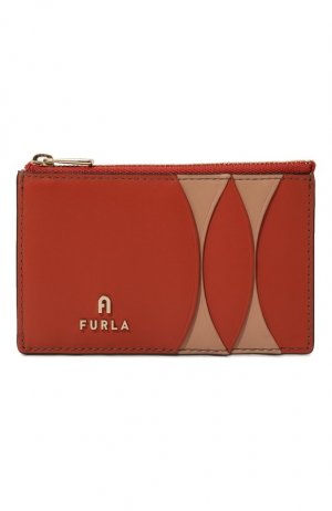 Кожаный футляр для кредитных карт Furla. Цвет: оранжевый