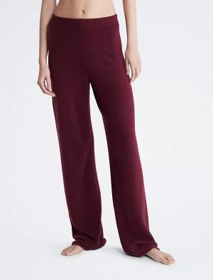 Пижамные брюки Sweater Lounge Plush Sleep, бордовый Calvin Klein