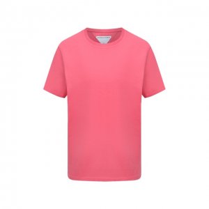 Хлопковая футболка Bottega Veneta. Цвет: розовый