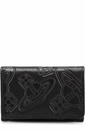 Кожаный футляр для ключей с декоративной отделкой Vivienne Westwood. Цвет: черный