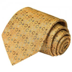 Мужской галстук с мелкими рисунками 58038 Celine. Цвет: оранжевый