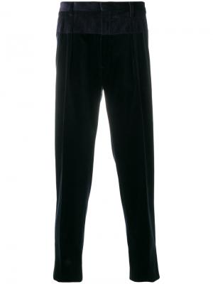 Классические брюки с контрастными панелями Gabriele Pasini. Цвет: синий