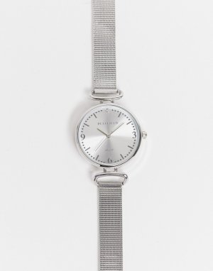 Серебристые часы с сетчатым ремешком -Серебряный Bellfield