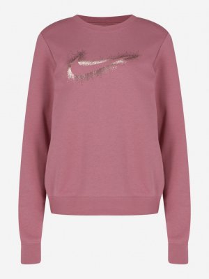 Свитшот женский Club Fleece, Розовый Nike. Цвет: розовый