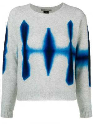 Укороченный свитер с узором тай-дай Suzusan. Цвет: синий