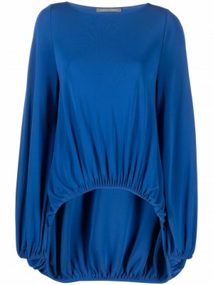 Блузка со сборками Alberta Ferretti. Цвет: синий