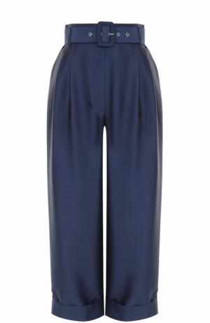 Укороченные брюки с завышенной талией и поясом Isa Arfen. Цвет: синий