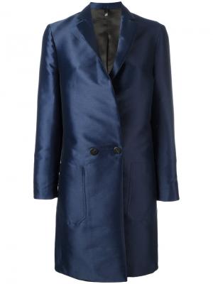 Двубортное пальто Christian Pellizzari. Цвет: синий