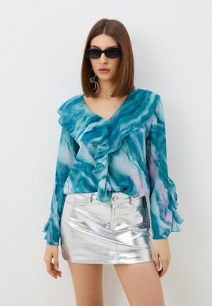 Блуза Zarina Exclusive online. Цвет: бирюзовый