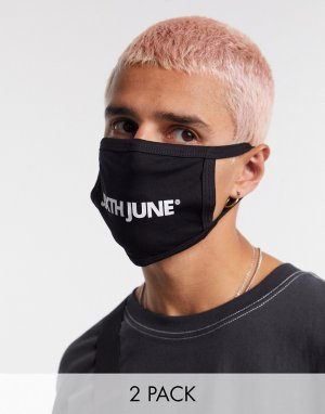 Набор из двух масок для лица -Черный цвет Sixth June