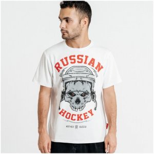 Футболка , хлопок, размер 2XL, белый Mother Russia. Цвет: белый