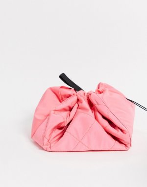 Неоново-розовая косметичка с затягивающимся шнурком Flat Lay Co.-Бесцветный Company