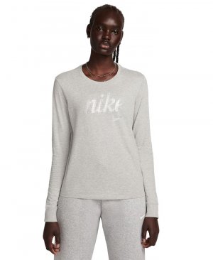 Женская спортивная одежда Essentials - топ с длинными рукавами , серый Nike