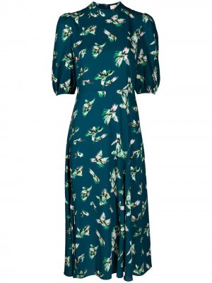 Платье миди Nella с цветочным принтом DVF Diane von Furstenberg. Цвет: синий