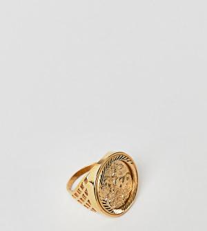 Кольцо из позолоченного серебра Old English Chained & Able. Цвет: золотой