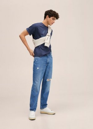 Нарочно рваные джинсы regular - Dannyr2 Mango. Цвет: синий средний