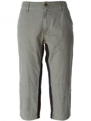 Укороченные брюки с контрастными панелями 6397. Цвет: серый