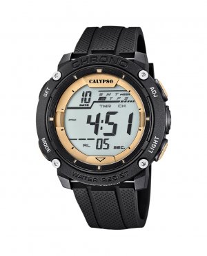 K5820/4 Digital For Man черные резиновые мужские часы , черный Calypso