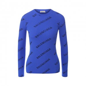 Пуловер с логотипом бренда Balenciaga. Цвет: синий