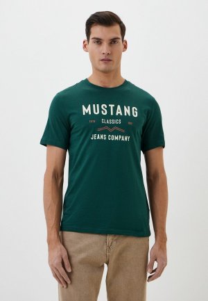 Футболка Mustang. Цвет: зеленый
