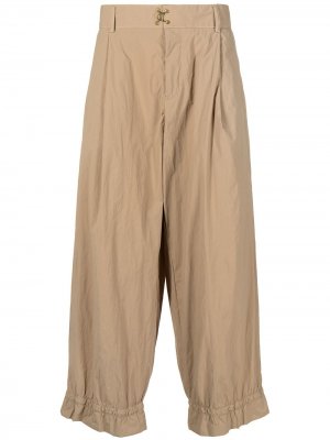 Cropped straight-leg trousers Kolor. Цвет: коричневый