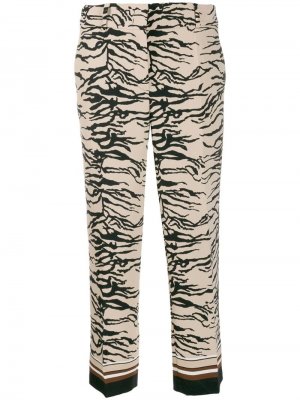 Укороченные брюки с зебровым принтом Cambio