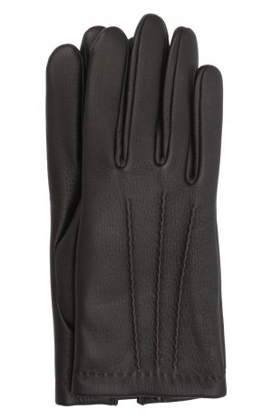 Кожаные перчатки Lupin Agnelle. Цвет: коричневый