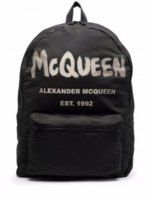 Рюкзак с логотипом Alexander McQueen. Цвет: черный
