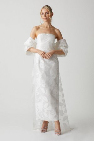 Съемное свадебное платье из жаккардовой накидки органзы , белый Coast