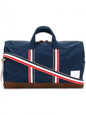Дорожная сумка с отделкой из замши Thom Browne. Цвет: синий