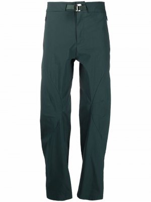 Прямые брюки с поясом Post Archive Faction. Цвет: зеленый