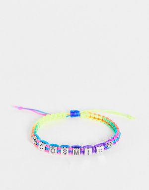 Многоцветный браслет-шнурок с надписью Cosmic из бусин ASOS DESIGN