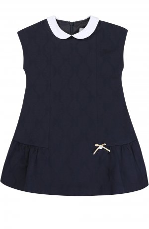 Трикотажное мини-платье с контрастным воротником Tartine Et Chocolat. Цвет: синий