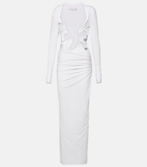 Платье макси venus из джерси с глубоким вырезом, белый Christopher Esber