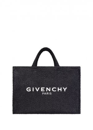 Большая черная сумка для покупок из рафии g tote Givenchy