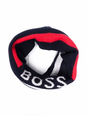 Шарф с логотипом BOSS Kidswear. Цвет: синий