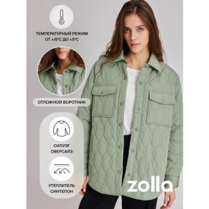 Куртка-рубашка , размер M, хаки Zolla. Цвет: хаки