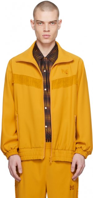 Желтая спортивная куртка с бахромой Needles
