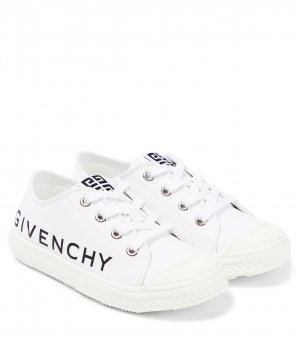 Низкие кеды из плотной ткани с логотипом , белый Givenchy Kids