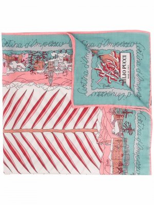 Кашемировый платок с принтом Cortina d’Ampezzo Emilio Pucci. Цвет: розовый