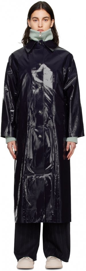 Оригинальное длинное пальто темно-синего цвета KASSL Editions
