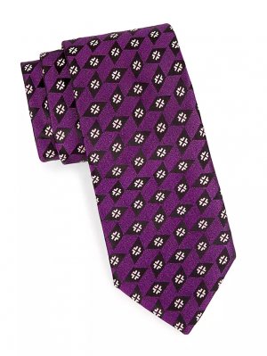 Шелковый галстук «Аккуратное окно» , фиолетовый Charvet