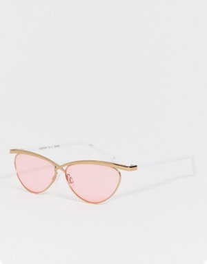 Розовые солнцезащитные очки в круглой оправе teleport ya-Розовый Le Specs