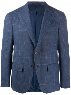 Однобортный пиджак Caruso. Цвет: синий